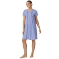 thumbnail image 3 of Aria Women’s Short Sleeve Split Neck Henley Nightgown 40”, Sizes XS to 5X, 3 of 6