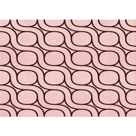 Ahgly Company Machine Washable Indoor Rectangle Transitional Light Rose Pink Area Rugs, 3' x 5'