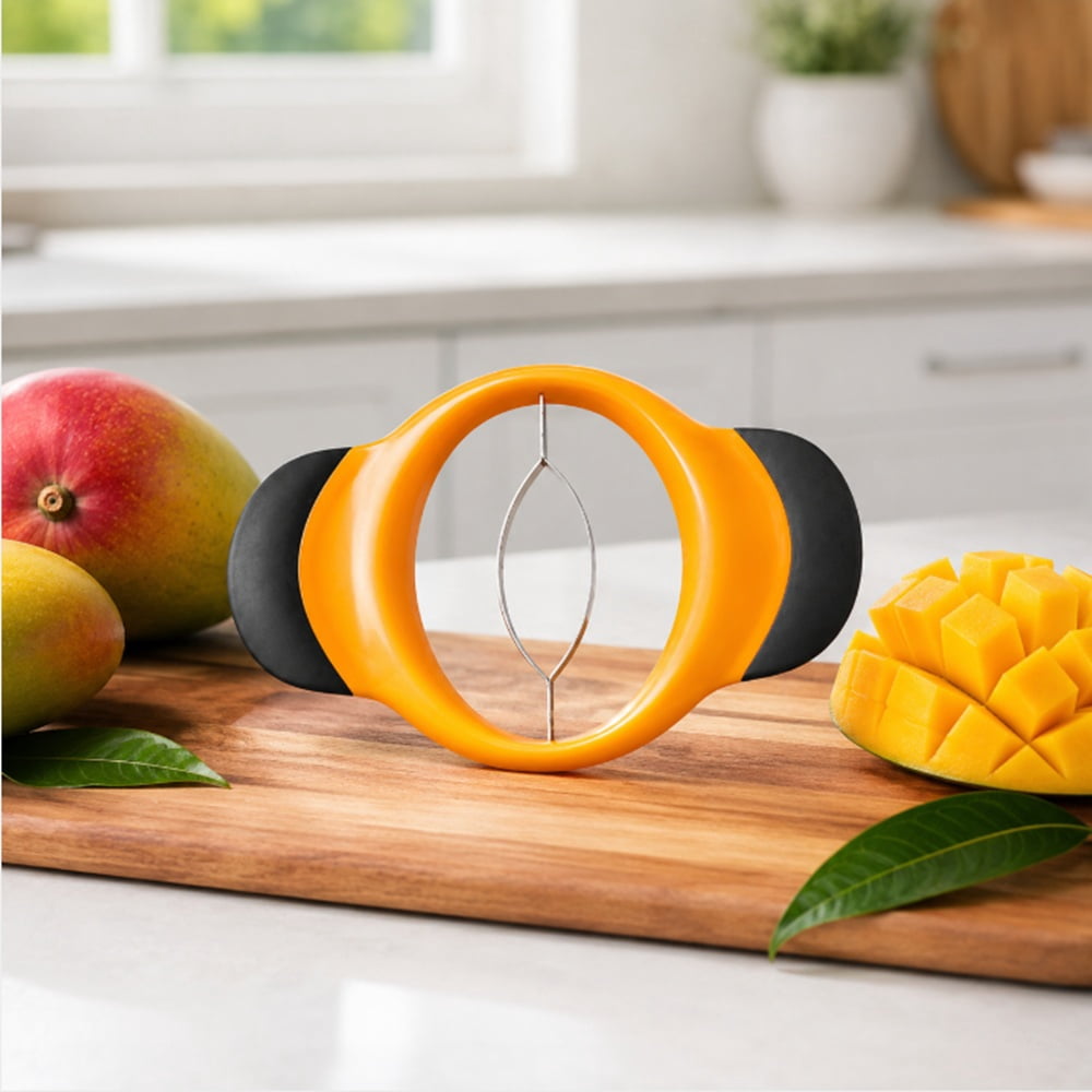 【MOMO】アプリコット Mango Slicer and Pit Remover, Stainless Steel Fruit Splitter
