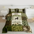 thumbnail image 2 of Feelyou Farmhouse Hunting Men Full Size Comforter Sets, Green Camouflage Abstract Bedding Comforter Set, Deer Animal Reversible Bedding Sets, Breathable Home Decor, 3 Pieces, 2 of 8