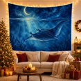 thumbnail image 3 of Moon Stars Split with Horizontally Into Night Underwater, Mystical Fantasy for Space Lovers, Galaxy Room Decor, Graduation Gift, Tapestry Wall Hanging for Bedroom and Dorm, 3 of 7