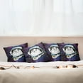 thumbnail image 4 of Ambesonne Cat Throw Pillow Cover 4 Pack, Kitten Astronaut Cosmic, 16", Purple White, 4 of 5