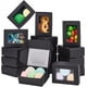 thumbnail image 1 of 30 paquetes de cajas rectangulares de papel kraft negro de 8,4 x 5,8 x 2,8 cm con ventanas transparentes, 1 of 9