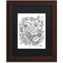 Trademark Fine Art "Flowers 2" Canvas Art by KCDoodleArt Black Matte, Wood Frame