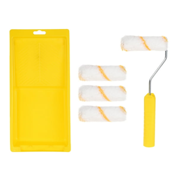 Paint Roller Kit, 4 Inch 4xWool Paint Roller Covers, 1xPaint Roller