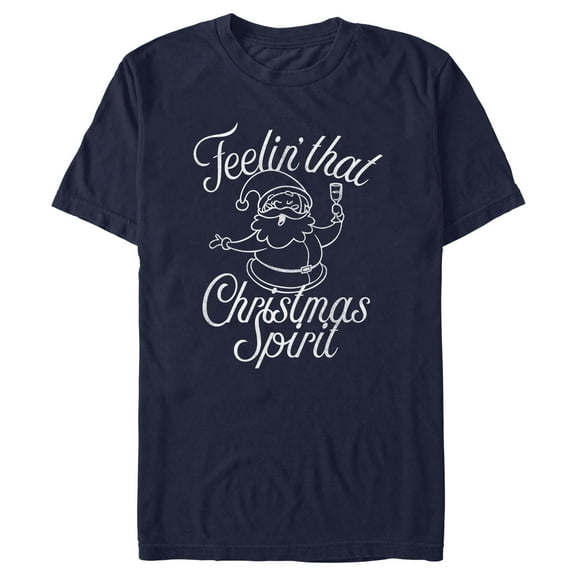 Men's Lost Gods Feelin' That Christmas Spirit  Graphic Tee Navy Blue Large