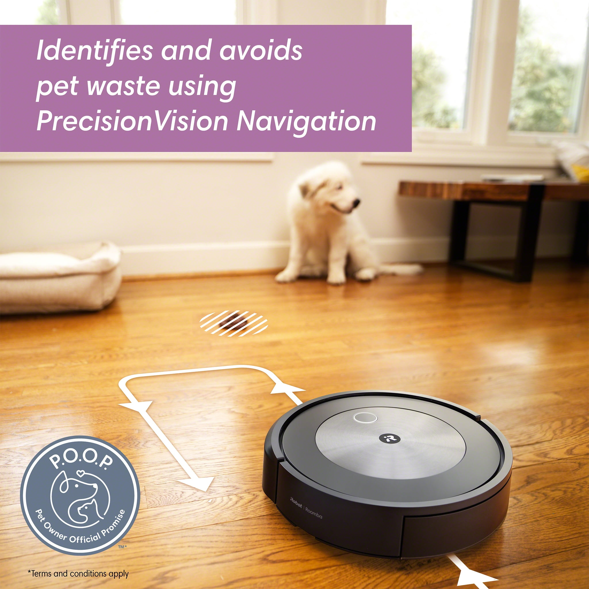 iRobot® Roomba® j7+ (7550) Self-Emptying Robot Vacuum – Identifies and  avoids obstacles like pet waste & cords, Empties itself for 60 days, Smart  Mapping, Works with Google, Ideal for Pet Hair 