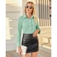 thumbnail image 4 of Camisa con botones Siliteelon para mujer de manga larga, color verde claro, 4 of 9