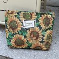 thumbnail image 4 of Bolso De Cosméticos Bolso de cosméticos con estampado de flores Bolso de almacenamiento portátil retro Suave para acampar (Estilo 1), 4 of 8