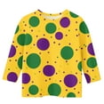 thumbnail image 4 of CLOISE 3/4 Sleeve Kids Shirts Boys Girls Youth Mardi Gras Crew Neck Tops Print Casual Fashion Fall Winter Clothes Yellow 7-8T, 4 of 5