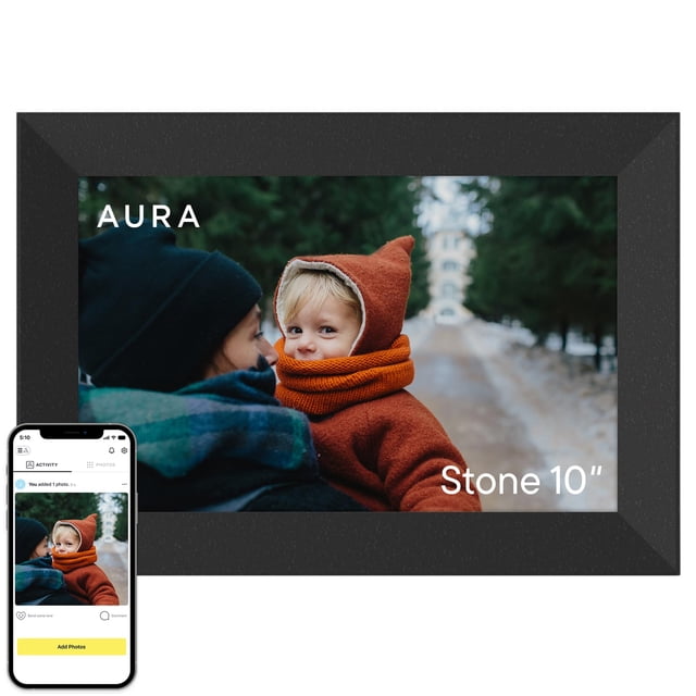 Marco digital para fotos AURA Stone 10.1" HD WiFi negro