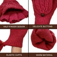 thumbnail image 3 of 1Pairs Winter Fingerless Gloves Mittens for Women Men Warm Wool Knitted Convertible Flip Top Mittens Cold Weather, 3 of 8