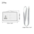 thumbnail image 2 of Uxcell 9.2x6.5cm Horizontal Aluminum Badge Holders with Plastic Hook Lanyard Silver Tone 2Pack, 2 of 7