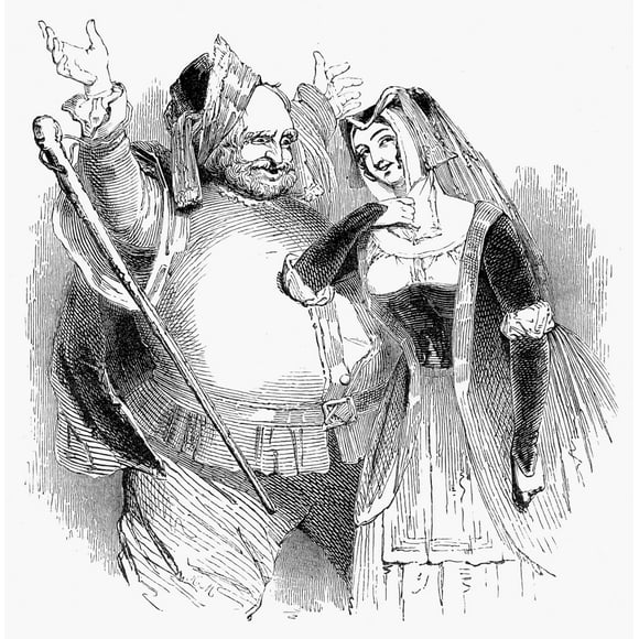 Merry Wifes Of Windsor. /Nplay By William Shakespeare. Gravure sur Bois, XIXe Siècle. Affiche Imprimée par (18 x 24)