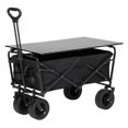 thumbnail image 1 of DSSTYLES Collapsible Folding Outdoor Camping Wagon, Park Utility Wagon Picnic Camping Cart with 8" All Terrain Wheels, Iron Folding Table top, 4 Plate mats, 1 of 9