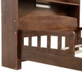 thumbnail image 6 of Noble House Ruby Full Bed, Pine Wood Frame with Bookcase Headboard, Guardrails & LED Motion Sensor Light, Walnut, 6 of 25