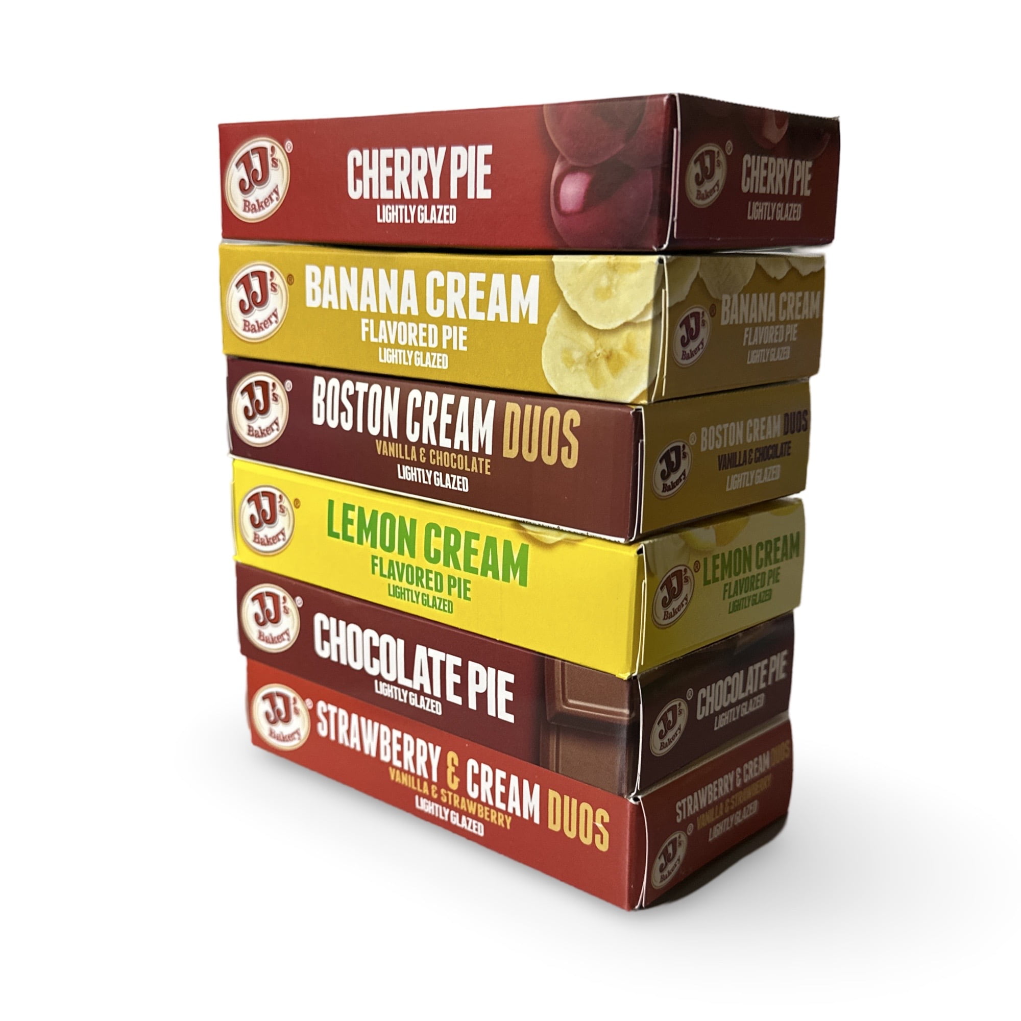 JJ's Bakery Glazed Pie Ultimate Cream & Fruit Variety Pack 4 Oz Individually Boxed | Pack of 12