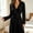 Black, variant on Women's Ribbed Knit Wrap Bath Robe Long Sleeve Maxi House Robe with Self‑Tie Belt Dual Patch Pockets for Lounging