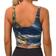 thumbnail image 4 of Goofa Golden Fantasy Landscape Printed Sports Bras for Women, High Impact Running Bra Workout Crop Tank Tops Longline Sports Bra Push up-Medium, 4 of 9