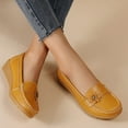 thumbnail image 2 of Mocassins à Enfiler pour Femmes à Talon Compensé Bas avec Fleurs, Chaussures de Marche Confortables en Cuir Souple, Chaussures de Plage, de Robe et de Travail, 2 of 6