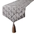thumbnail image 1 of The HomeCentric Ivory Table Runner, Luxury Fabric with Pattern Embroidery & Tassels Ivory Linen 14 x 72 inch long, Wedding Decor Table Linen Modern Table Runner - Adore, 1 of 10