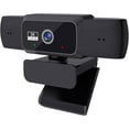 thumbnail image 1 of 1080P Webcam with mic, Noise Cancellation, Wide-Angle Lens, Auto Light Correction, Plug &  USB Webcam for Laptop, Desktop, PC, , Zoom, Skype, Streaming, 1 of 7