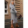 thumbnail image 2 of Conjunto de Mujer PRETTYGARDEN 2 Piezas Vestido de Punto y Cárdigan Gris M, 2 of 8