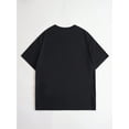 thumbnail image 3 of Women's Oversized Black T-Shirt with Vintage Face and Stars Graphic, Loose Fit Grunge Streetwear Tee Top, 3 of 6