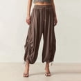 thumbnail image 2 of Women's Solid Color Casual Loose Elastic Waist Drawstring Harem Casual Pants Sweatpants plus Size Women Women's Pants Casual Elastic Waist Women Yoga Pants plus Size Casual Pants Rompers for Women, 2 of 9