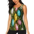 thumbnail image 1 of Fotbe colorful Easter eggs Blusas Sin Mangas para Mujer – Estilo Casual, Corte Suelto, Slim-Fit, Cuello Redondo Deportivo, Tops de Verano para Gimnasio y Yoga-XX-Large, 1 of 7