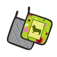 thumbnail image 2 of Lime Green Dots Swedish Vallhund Pair of Pot Holders, 2 of 3
