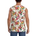 thumbnail image 4 of Pofeuu Pineapple Flower Print Men's Muscle T-Shirt, Sleeveless, Muscle Tank, Classic Muscle Tee Top For Men Casual Sleeveless Muscle T-Shirt Trendy Clothes-Large, 4 of 7