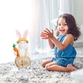 thumbnail image 3 of Retractable Easter Bunny Plush Toy Adjustable Height Soft Polyester Material Carrot Prop Festive Home Decor, 3 of 5