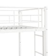 thumbnail image 4 of Heavy Duty Bunk Bed Frame, Twin Over Twin Metal Bunk Bed with Flat Ladder & Safety Guardrail, Convertible Trundle Bunk Bed Frame, for Dorm, Bedroom, Guest Room, No Box Spring Needed, White, 4 of 10