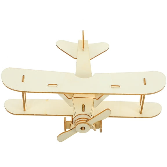 Mobestech DIY Wooden Plane Model Puzzle Made of Durable Material for Hands-on Assembly and Painting