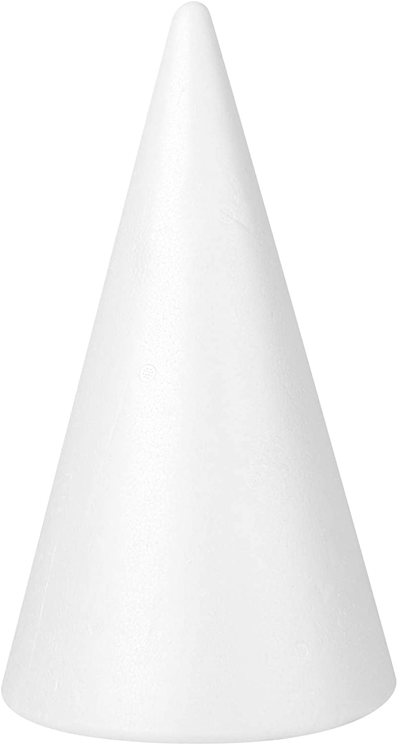 6pcs Polystyrene Styrofoam Cone Shape White Foam 24cm Sewing Craft DIY 