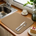 thumbnail image 6 of Dish Drying Mat for Kitchen Counter Solid Color Drying Pad Absorbent Drying Mats for Countertops Sinks Draining Racks Khaki Farmhouse Vintage Reversible Drainer Kitchen Accessories 18x24 Inch, 6 of 7