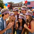 thumbnail image 6 of Darzheoy Independence Day Party Hat, Flag Print Baseball Cap with Wig, Rhinestone-Studded Sunshade Visor, Novelty Costume Headwear for 4th of July, Parade, BBQ, Outdoor, Carnival, 6 of 7