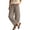 A-Khaki591, variant on Women's Pants Wide Leg Pocketed High Waist Elastic Waistband Trousers Loose Fit Minimalist Beach Vacation Bottoms
