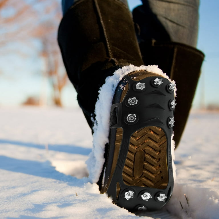 Yous Auto Ice Cleats for Shoes Ice Snow Cleats Grips Microspikes Shoe Boot  Ice Grippers Cleats 11 Studs Crampons Shoe Cover Walk Traction Cleats for