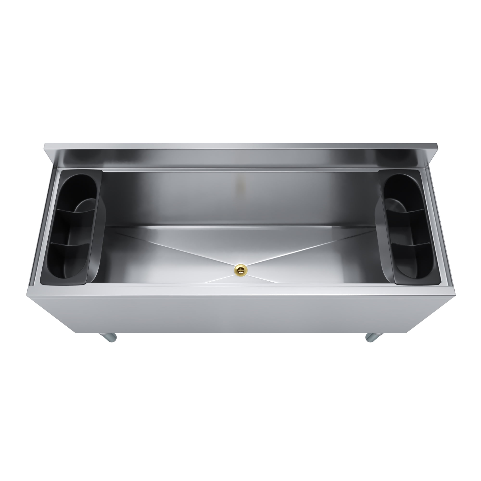 AmGood Underbar Ice Bin 18.5 in. x 48 in. x 30 in. | Stainless Steel Ice Chest With Sliding Lid | NSF