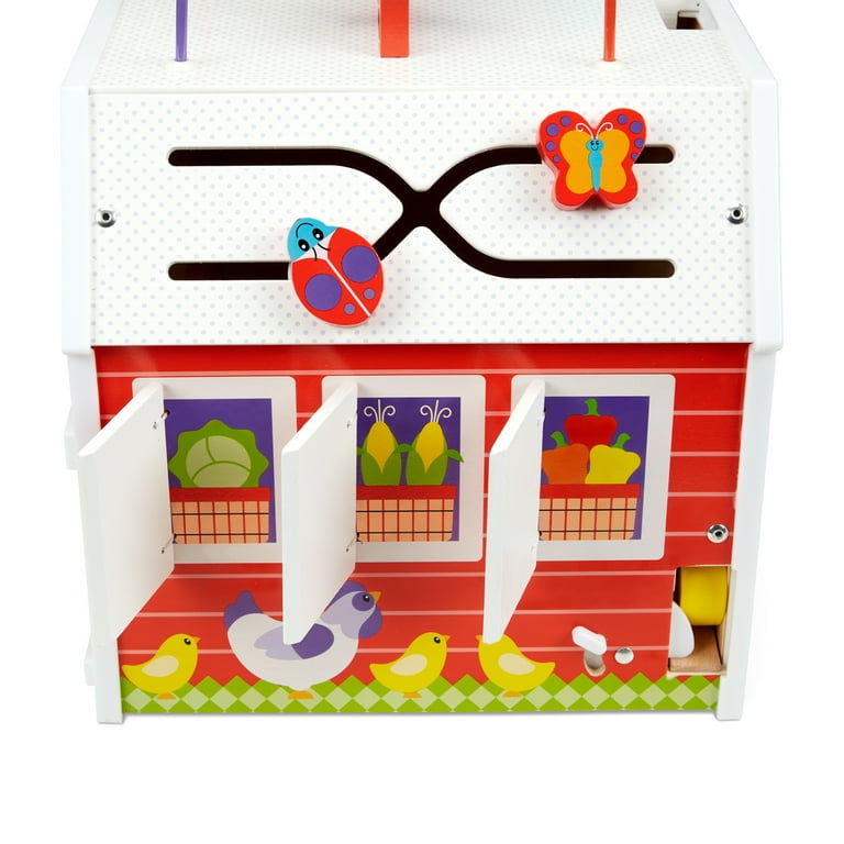 Melissa Doug First Play Slide Sort Roll Wooden Activity Barn