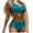 Blue, variant on Ohufall Bikinis for Women High Waisted Bikini Sets Swimsuit V Neck Drawstring Tie Side Bottom Two Piece Bathing Suit