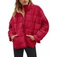 thumbnail image 2 of Women's Oversized Lightweight Down Coat Long Sleeve Zip Packable Short Puffer Jackets, 2 of 5
