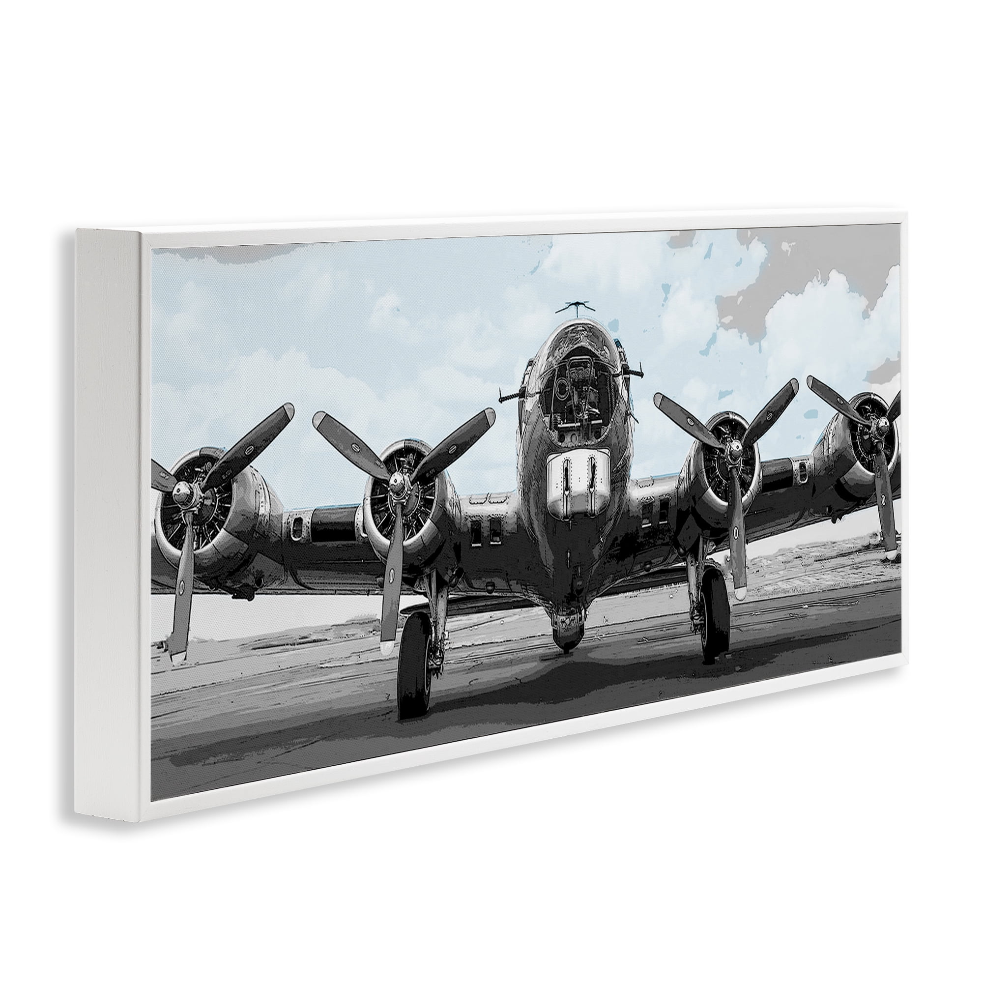 Stupell Industries Historic Aviation Aircraft White Framed Giclee Art, design by Kim Allen