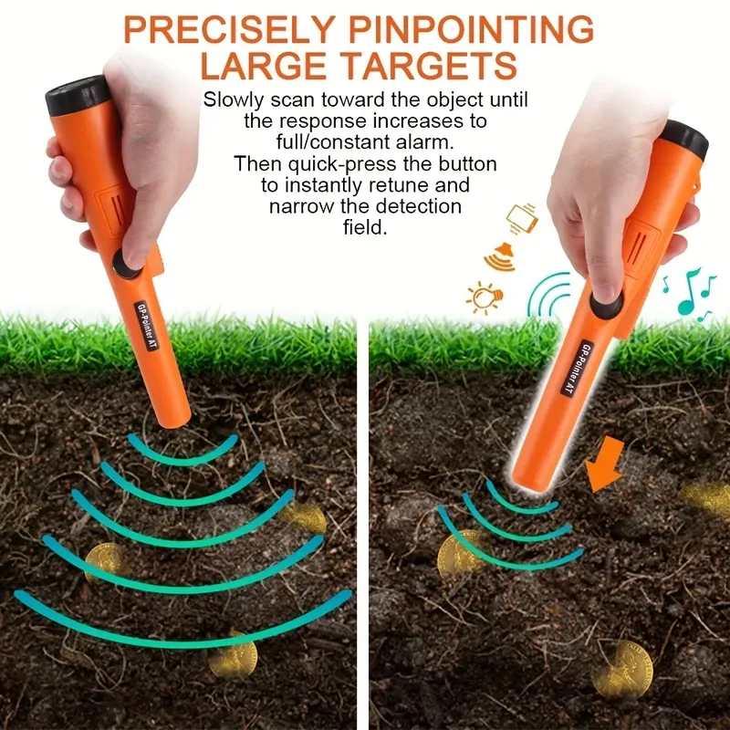New High QualityHandheld Metal Detector GP-pointer Waterproof Positioning Rod Detecting with Bracelet LED Lights Without Battery
