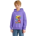 thumbnail image 6 of IWRICH Kids Happy 100th Days of School Hoodies Long Sleeve Lined Hooded Sweatshirts Cute Tops,Size 2-14 Years Purple 110, 6 of 7