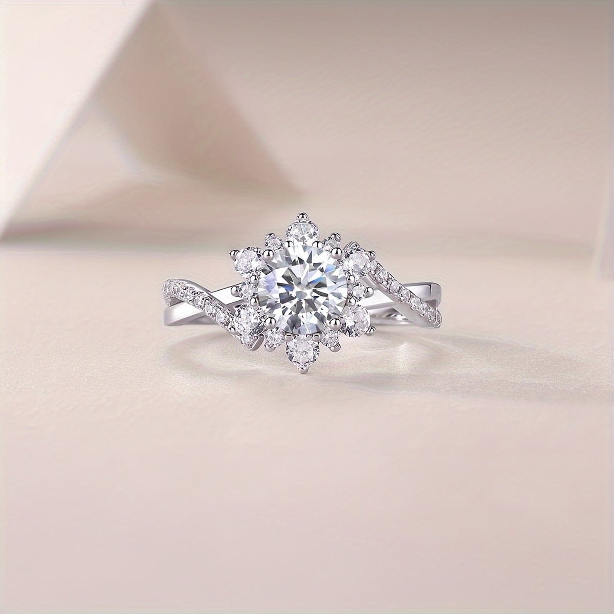 1 Carat Moissanite Diamond Wedding Band 925 Sterling Silver Infinity Promise Moissanite Engagement Ring Bridal Sets For Women