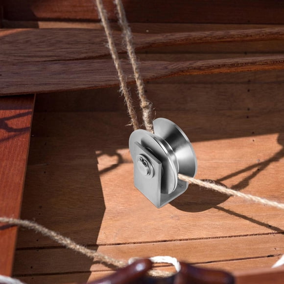 PTOOTP Heavy Duty Cable Pulley Wheel Stainless Steel V Wheel Silver 1Pcs for Construction Workers