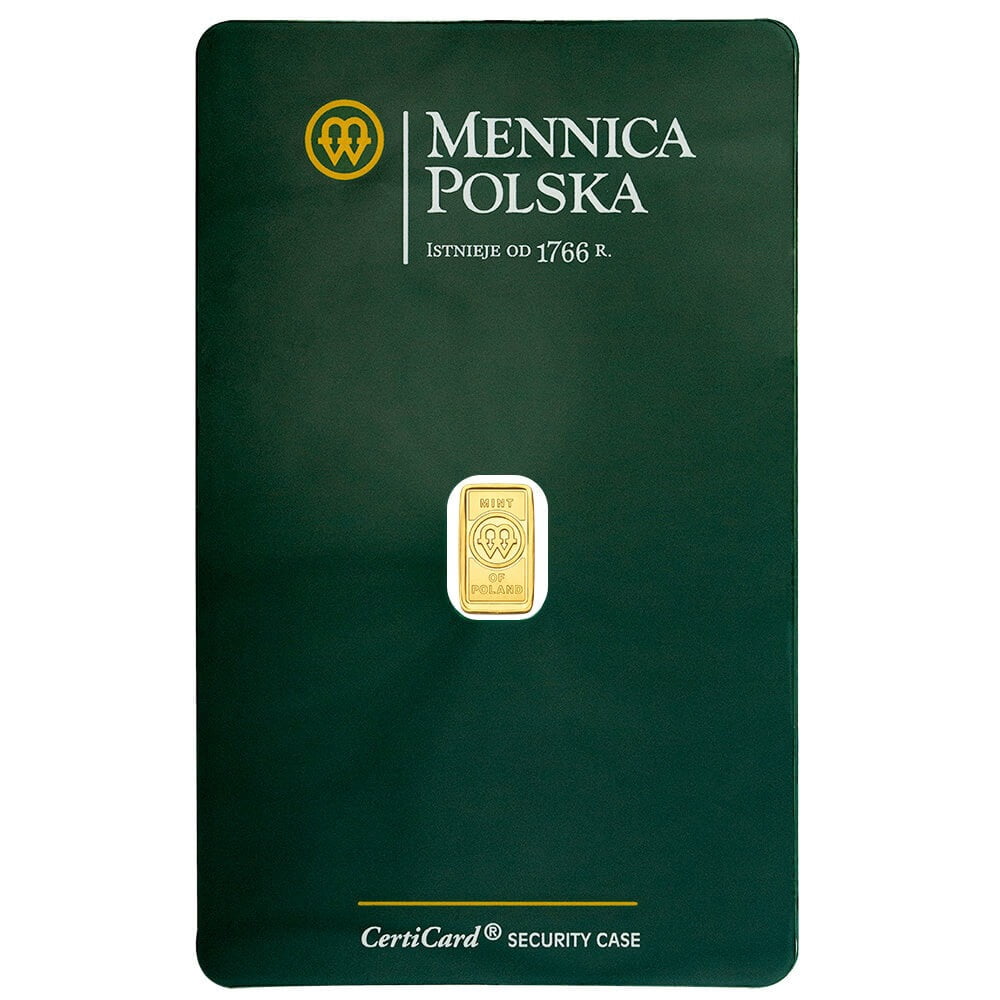 1/2 Gram Mint of Poland Gold Bar .9999 Fine (in Assay)